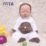 1528 IVITA 17'' Lifelike Silicone Doll Eyes Closed Reborn Baby Boy and Girl Mouth Open