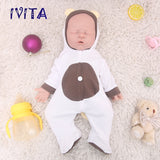 1528 IVITA 17'' Lifelike Silicone Doll Eyes Closed Reborn Baby Boy and Girl Mouth Open