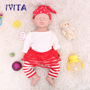 1529 IVITA 19'' Eyes Closed 100% Full Body Silicone Reborn Baby Girl and Boy Silicone Doll