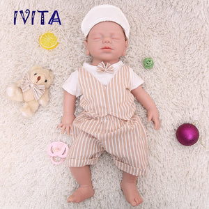 1532 IVITA 19'' Eyes Closed Full Body Silicone Reborn Baby Girl and Boy Platinum Silicone Doll