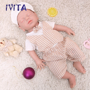 1532 IVITA 19'' Eyes Closed Full Body Silicone Reborn Baby Girl and Boy Platinum Silicone Doll