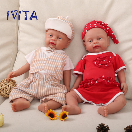IVITA 23'' Adorable Reborn Baby GIRL Full Body Silicone Doll Kids