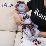 1808RH IVITA 20'' Avatar Silicone Reborn Baby Hair Rooted Amber Eyes Silicone Boy Doll