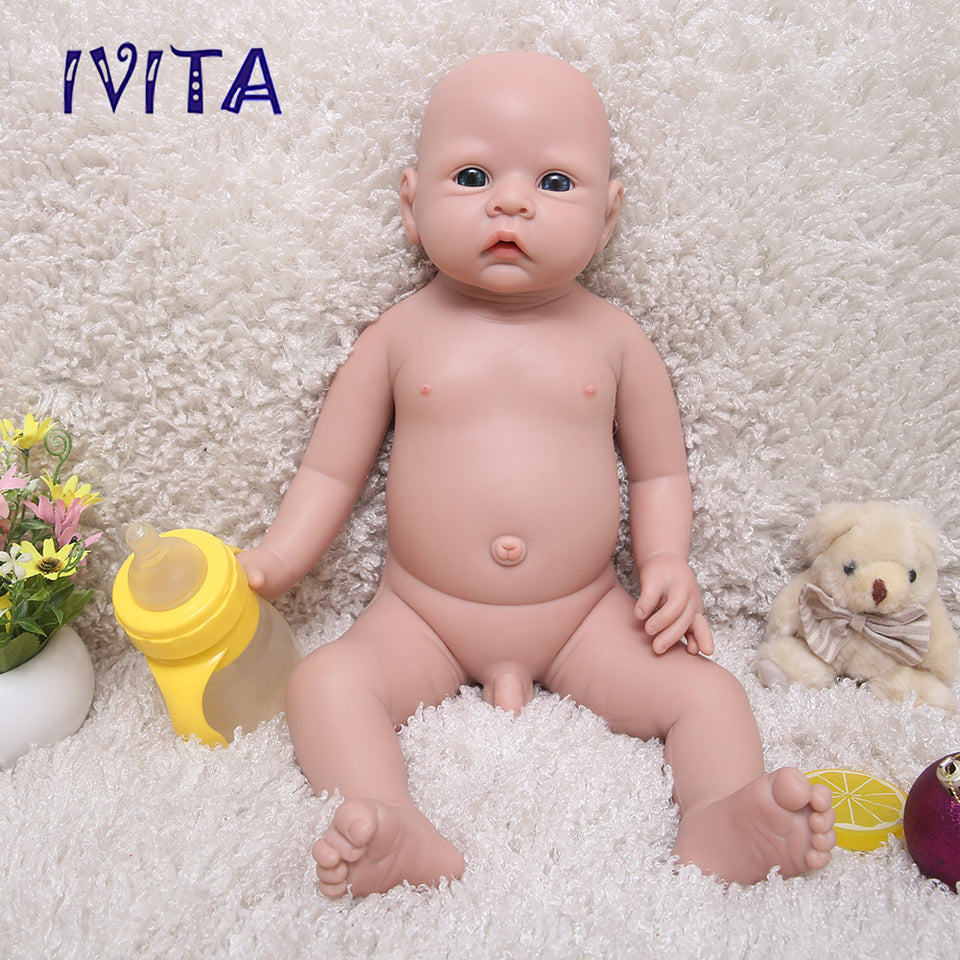 1521 IVITA 20'' Full Body Silicone Reborn Baby Boy and Girl Lifelike Floppy Silicone Doll