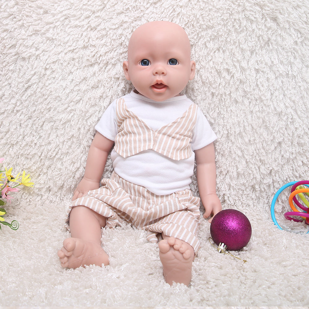 1515 IVITA 20'' Realistic Silicone Doll Blue Eyes Fullbody Silicone Reborn Baby