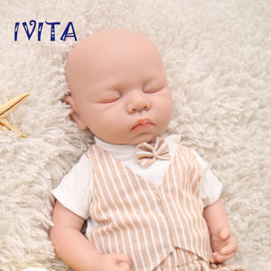 1507 IVITA 18'' Eyes Closed Full Body Silicone Reborn Baby Girl and Boy