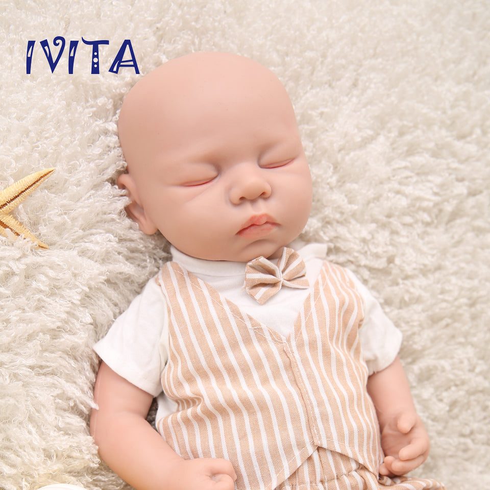 1507 IVITA 18'' Eyes Closed Full Body Silicone Reborn Baby Girl and Boy