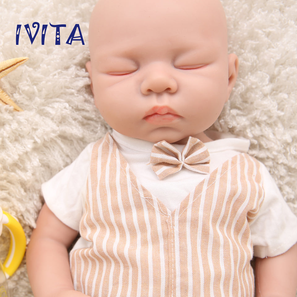 1507 IVITA 18'' Eyes Closed Full Body Silicone Reborn Baby Girl and Boy