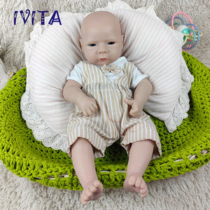 1564 IVITA 18'' Solid Silicone Reborn Baby Floppy Platinum Silicone Newborn Doll Kids Xmas Gift