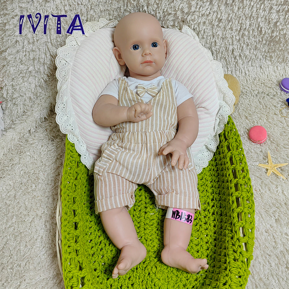 1583 IVITA 20'' Realistic Silicone Reborn Baby Full Body Soft Silicone Newborn Doll Kids Christmas Gift