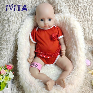 1562 IVITA 18'' Lifelike Silicone Reborn Baby Squishy Silicone Newborn Doll Kids Xmas Gift