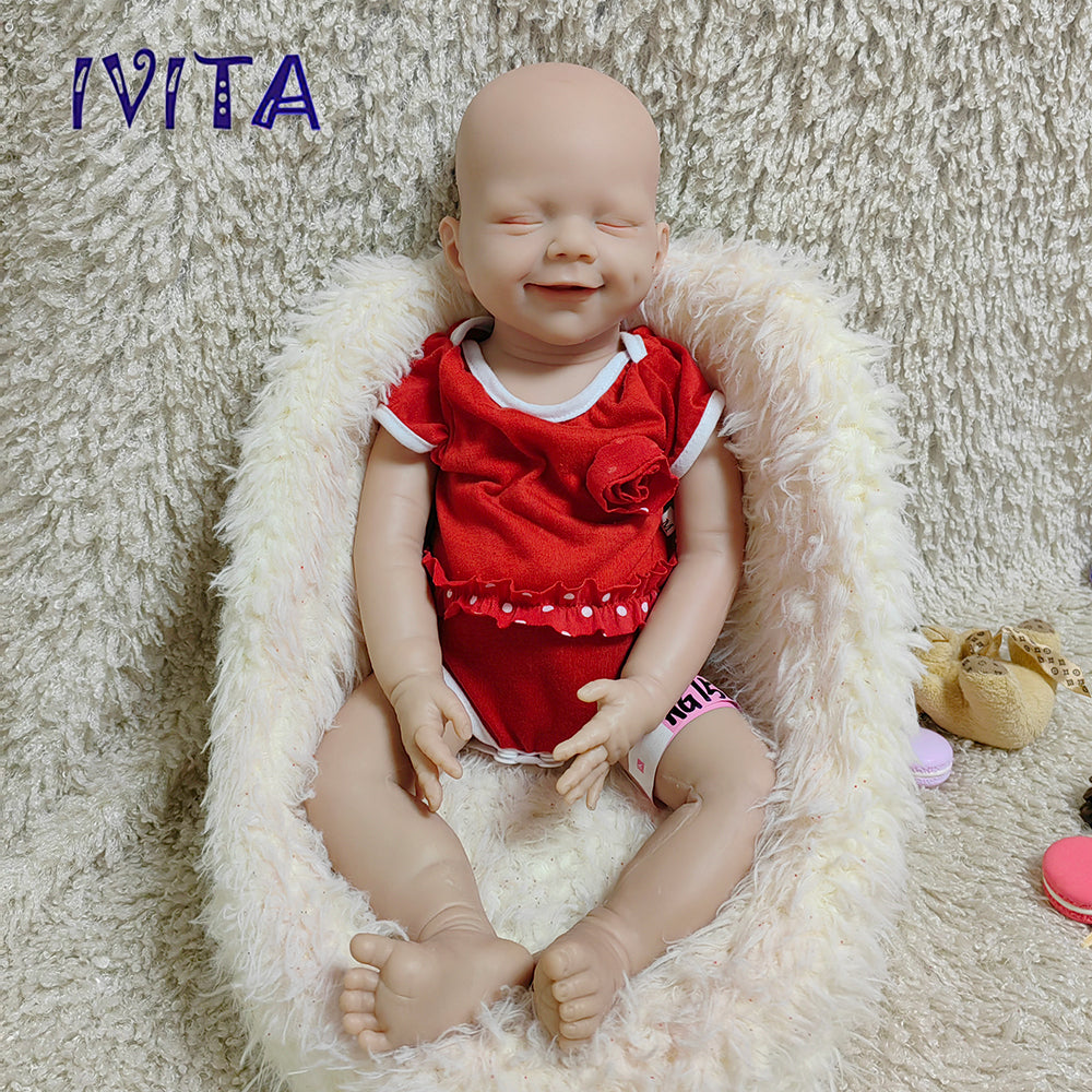 1582 IVITA 20'' Eyes Closed Silicone Reborn Baby Platium Liquid Silicone Doll Christmas Gift